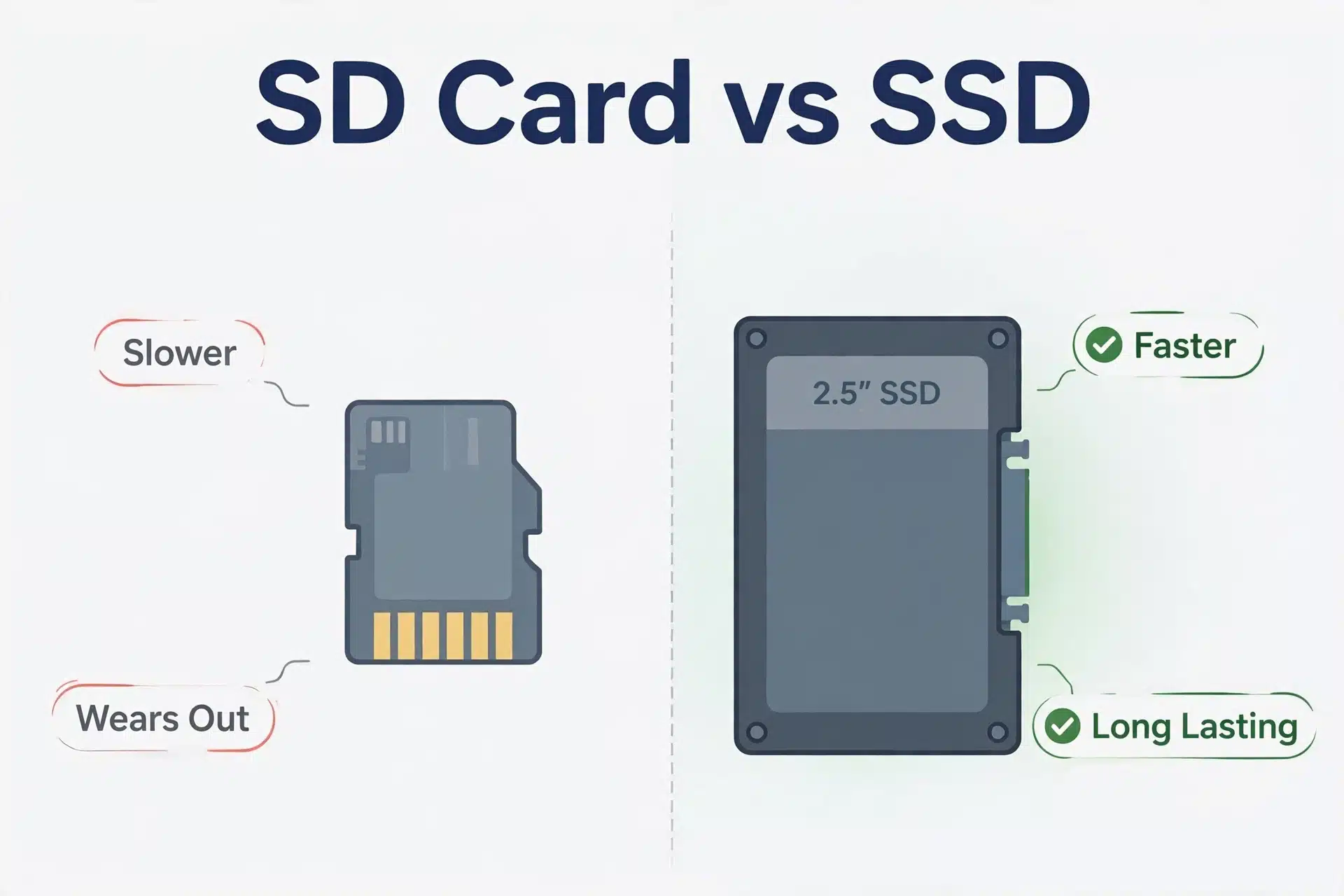 SD card versus SSD comparison for Home Assistant: speed, lifespan and reliability