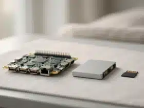 Raspberry Pi board next to a 2.5-inch SSD and microSD card — migrate Home Assistant from SD card to SSD
