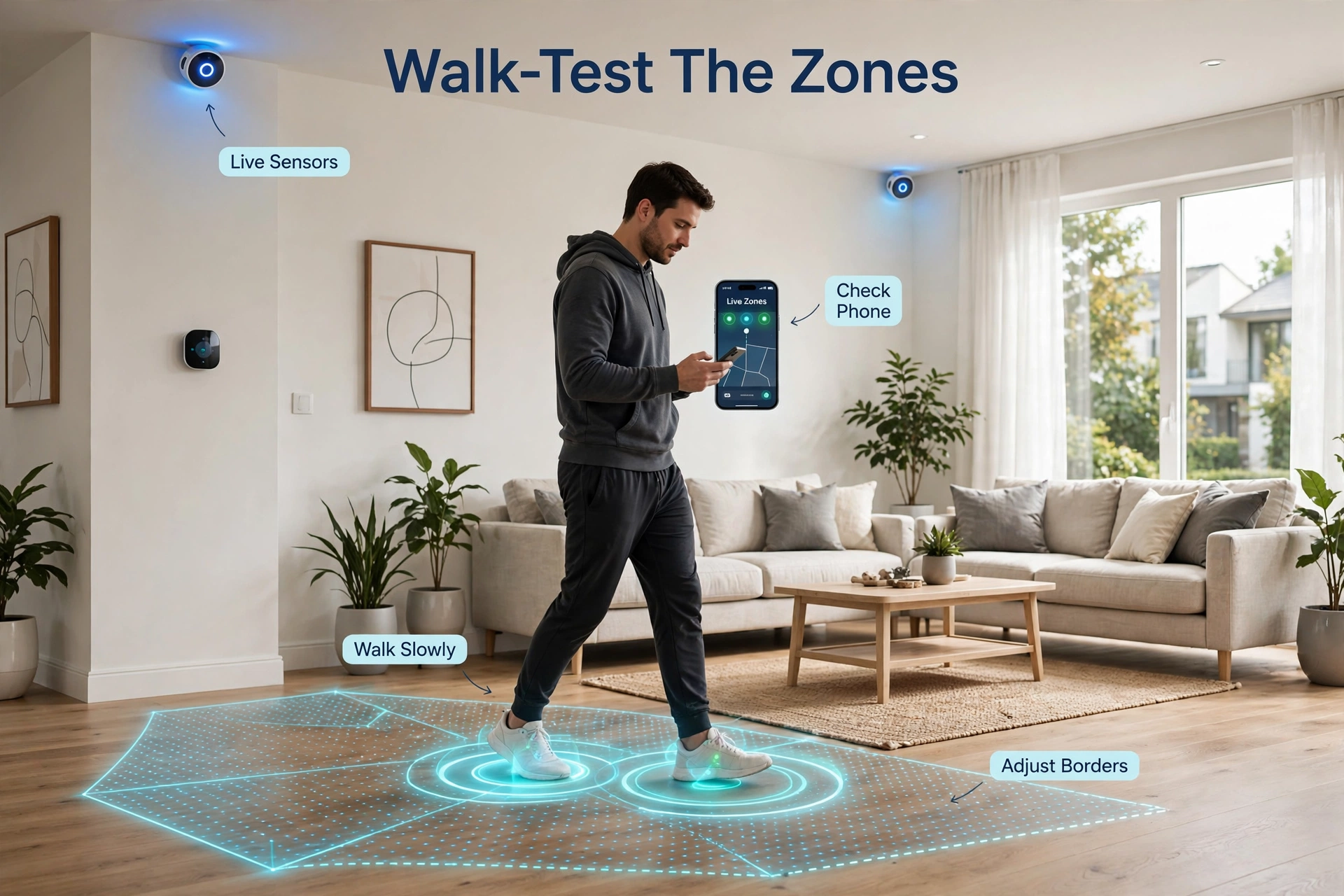 Walk testing mmWave detection zones and adjusting zone borders live in Home Assistant