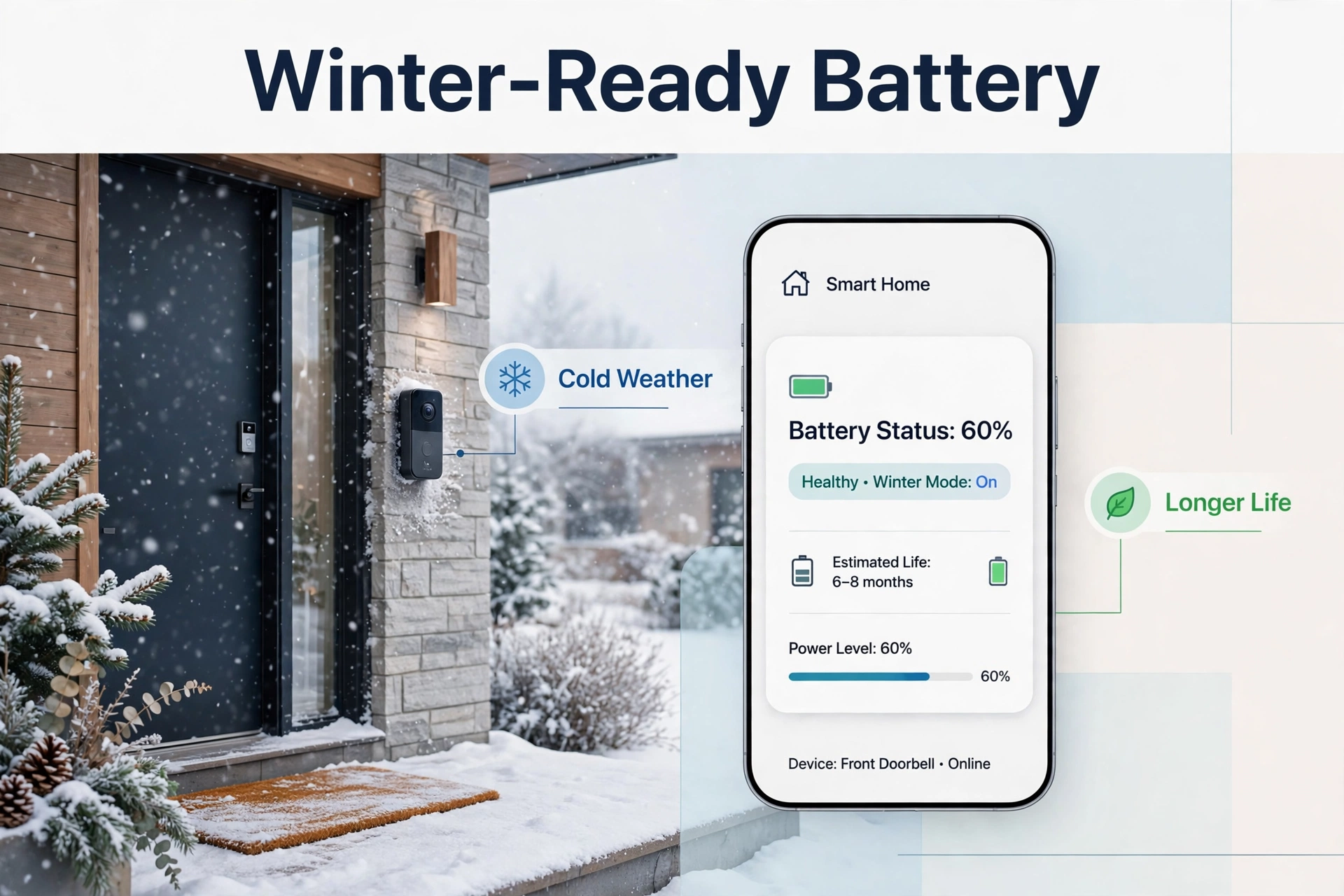 Video doorbell battery in cold winter weather lasting longer after settings fixes