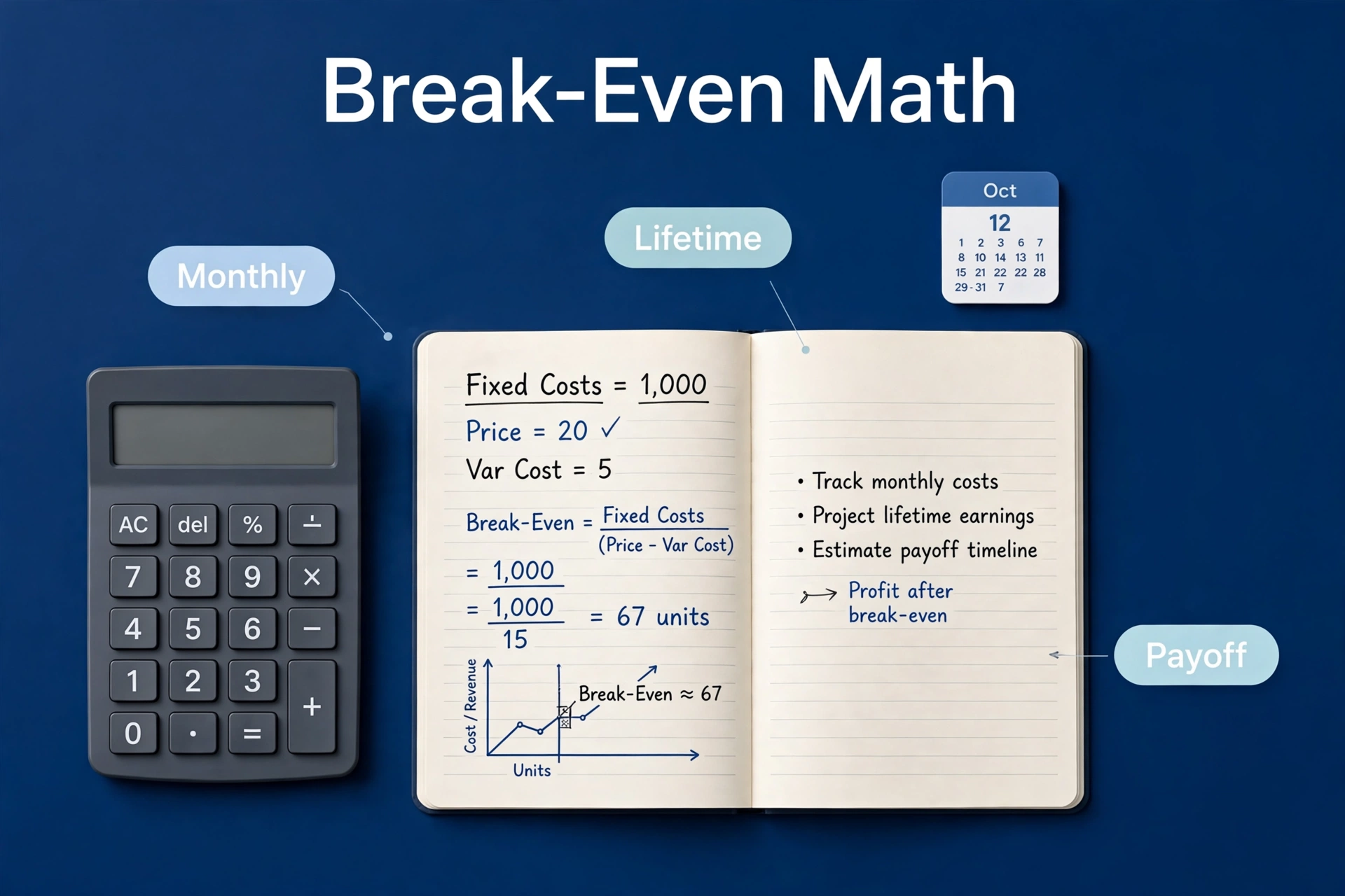 Calculator and notebook on a desk working out subscription cost comparison math
