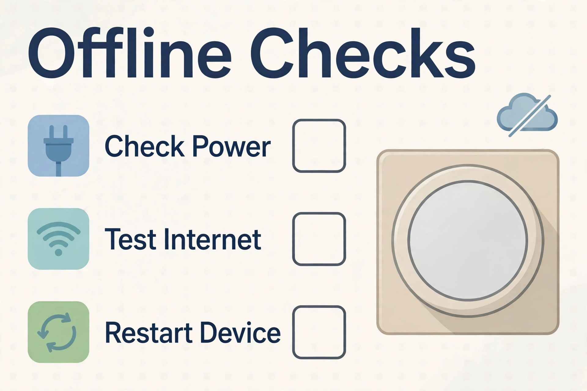Checks to run when a thermostat shows offline