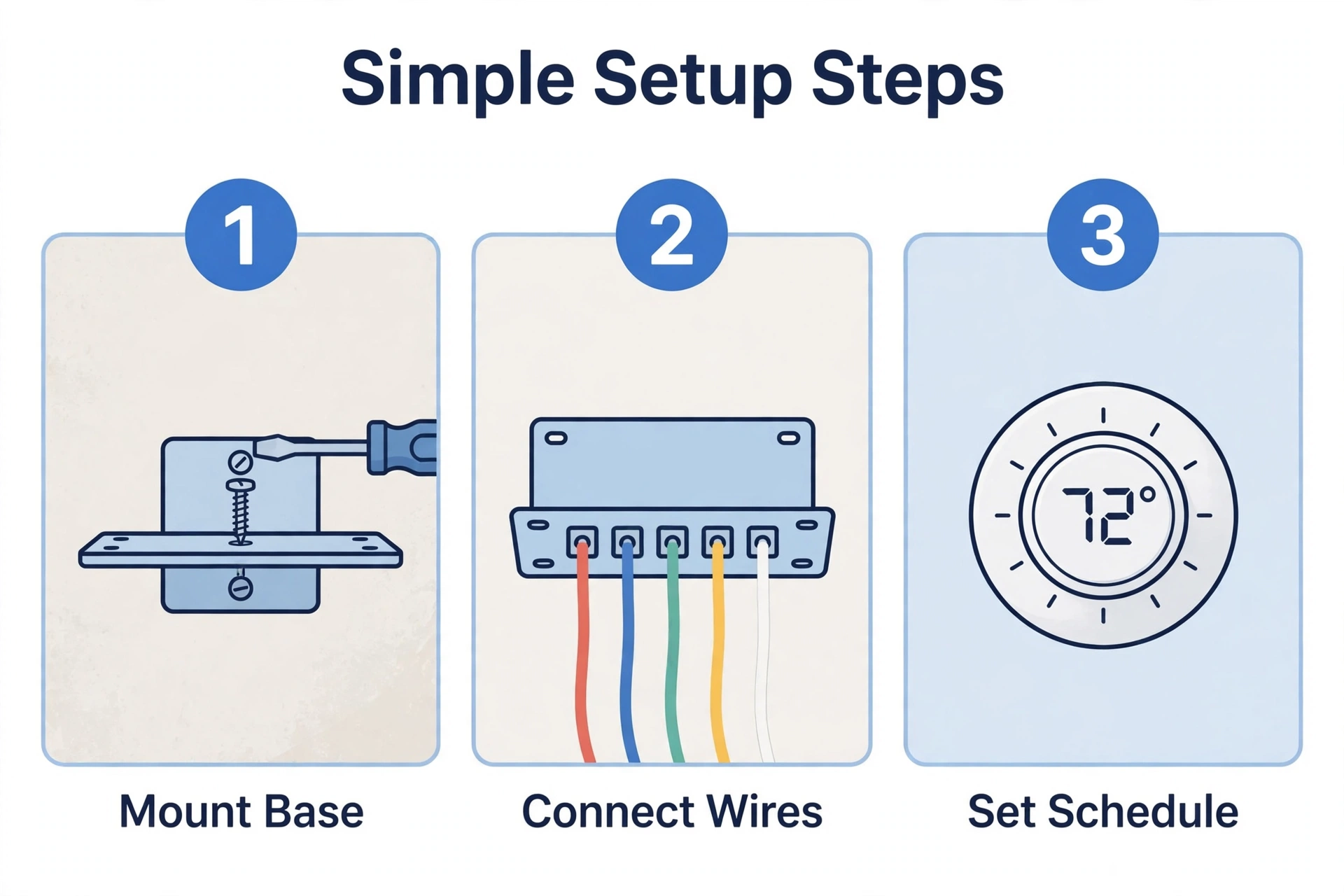 Thermostat setup steps without connection problems