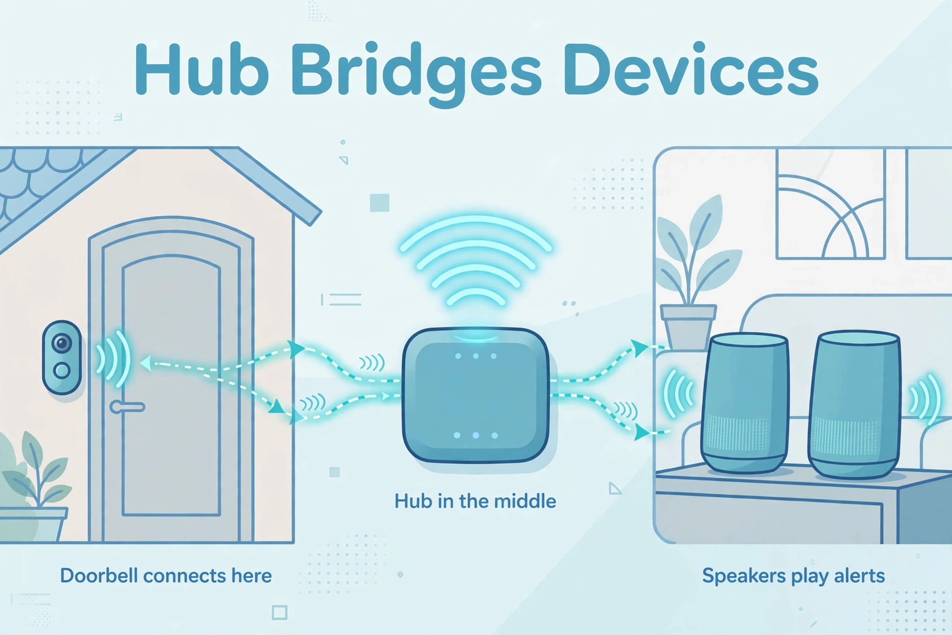 Local hub bridging doorbell and smart speakers: a small home server connecting a video doorbell to voice speakers